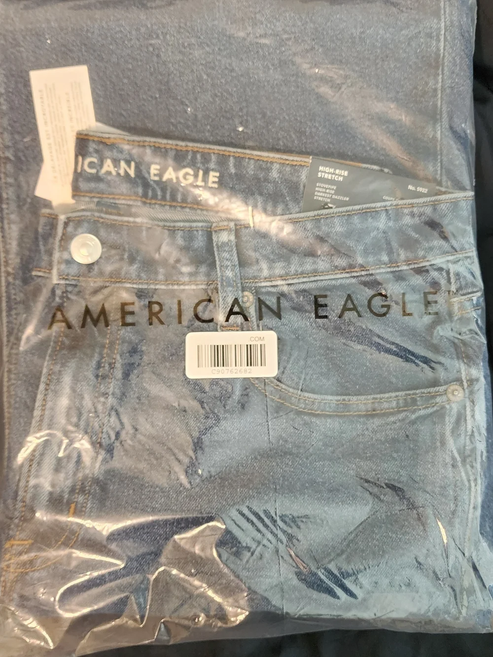 American Eagle Outfitters High-Rise Stovepipe Jeans - Darkest Dazzler